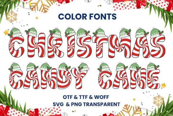 Christmas Candy Cane: A Playful Color Font for Festive Branding