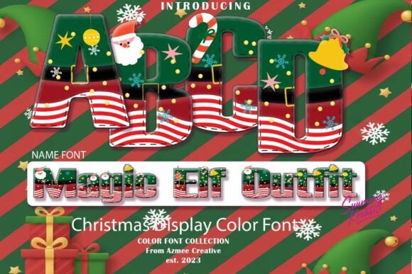 Designing Festive Headers with the Magic Elf Outfit Typeface