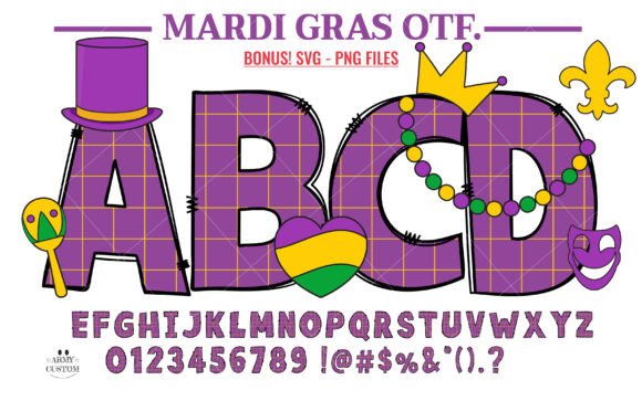 Mardi Gras Table: A Festive Display Font for Editorial Design
