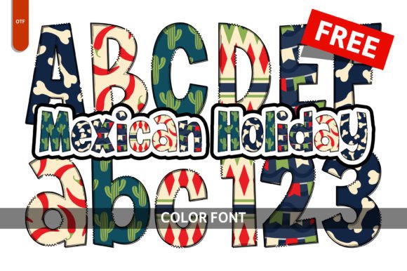 Mexican Holiday: A Vibrant Color Font for Editorial Design