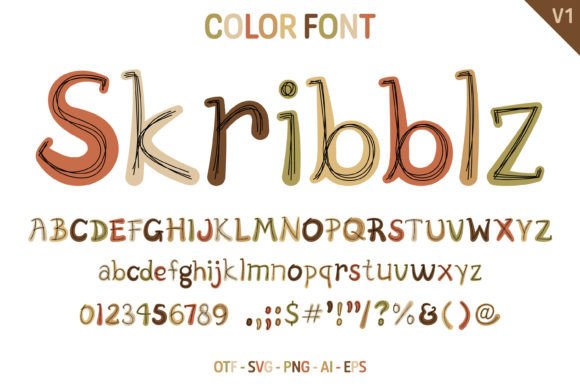 Skribblz V1: A Playful Color Font for Crafters
